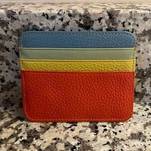 Leather Credit Card Holder Multi Color Wallet NEW